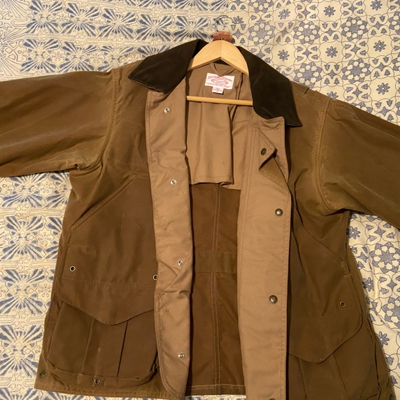 Filson Shelter Cloth Waterfowl Upland Waxed Coat Tan Medium Style 10091 - Picture 4 of 9
